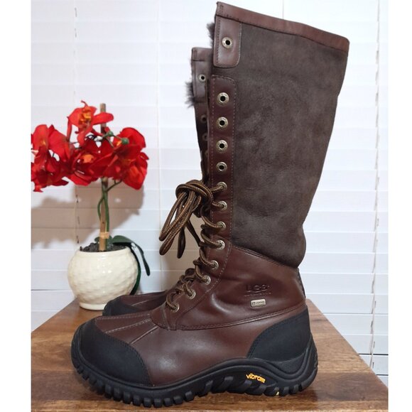 SOLD🟠🟠🟠🟠🟠🟠UGG Tall Adirondack Women's Boots Dark Brown Black Size 8 - Picture 2 of 16